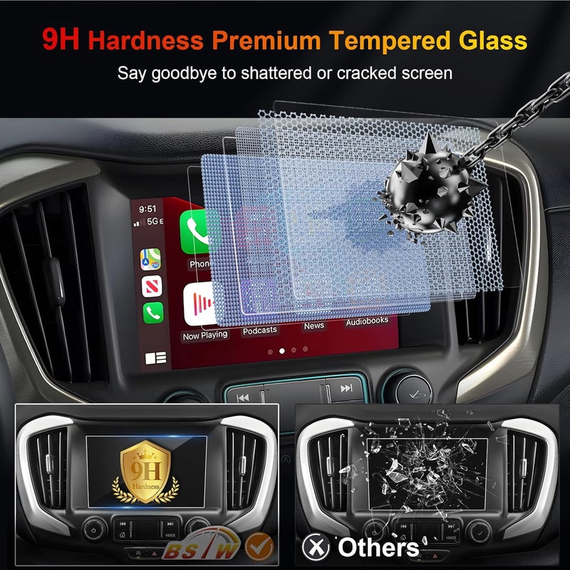 BSTW for 2024 GMC Terrain Screen Protector for 2018-2022 2023 2024 Terrain AT4/Denali/SLT 8" GMC Infotainment System for 2024 GMC Terrain Accessories Tempered Glass Protective Film - Image 4